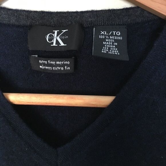 Calvin Klein Sz XL 100% Merino Wool Sweater - Picture 5 of 6